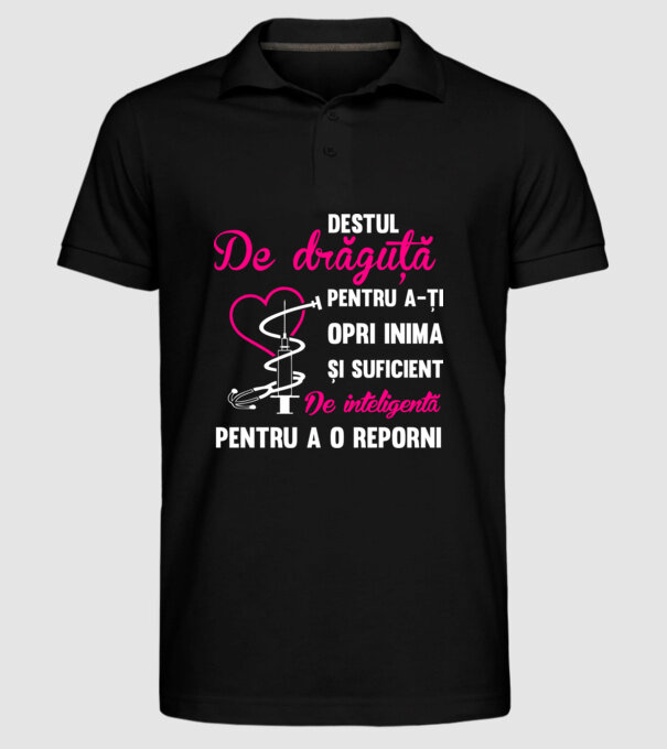 Destul de drăguță pentru a-ți opri inima și destul de inteligentă pentru a o reporni model negru pe tricou