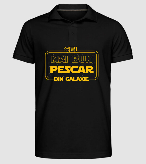Cel mai bun pescar din galaxie model negru pe tricou