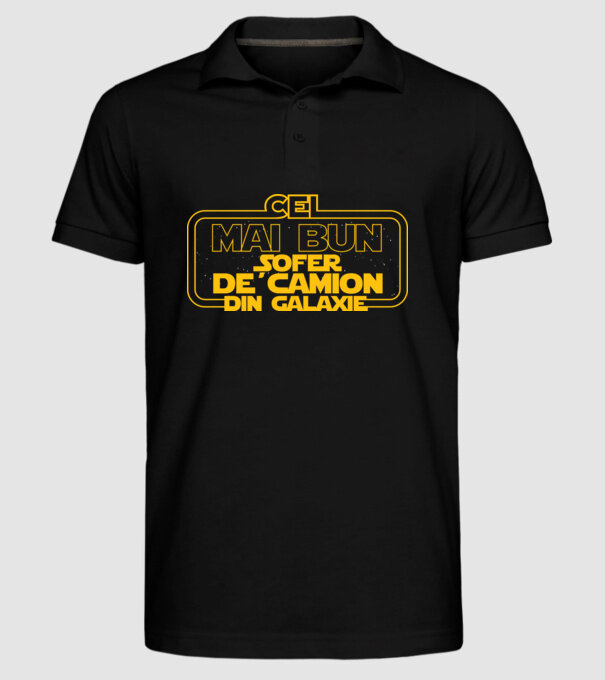 Cel mai bun șofer de camion din galaxie model negru pe tricou
