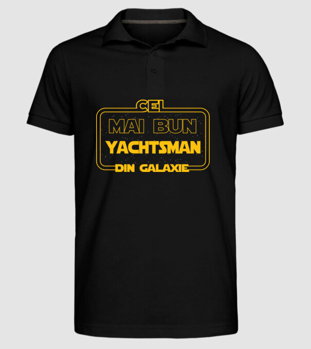 Cel mai bun yachtsman din galaxie model negru pe tricou