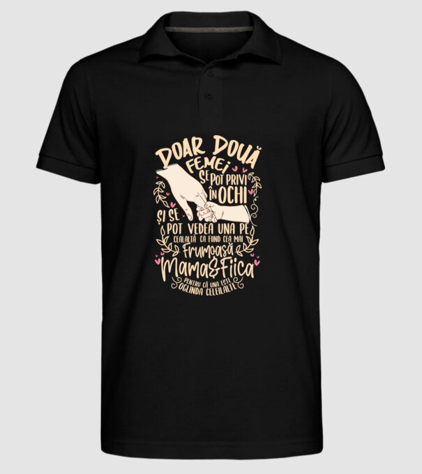 doar două femei se pot privi în ochi și se pot vedea una pe cealaltă ca fiind cea mai frumoasă - mama&fiica - pentru că una este model negru pe tricou