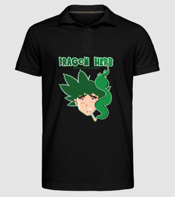 dragon herb smoke model negru pe tricou