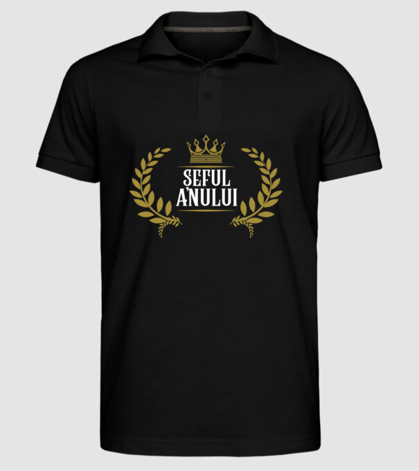 Șeful anului model negru pe tricou