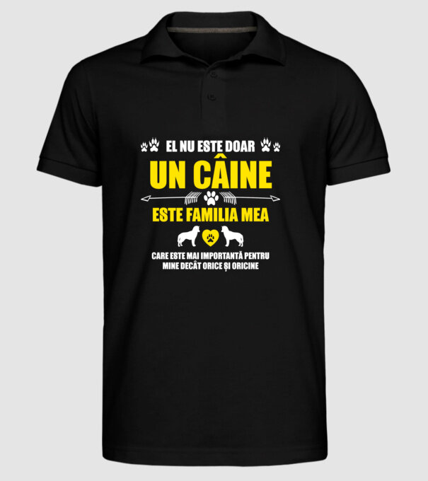 el nu este doar un câine, este familia mea, care este mai importantă pentru mine decât orice și oricine model negru pe tricou