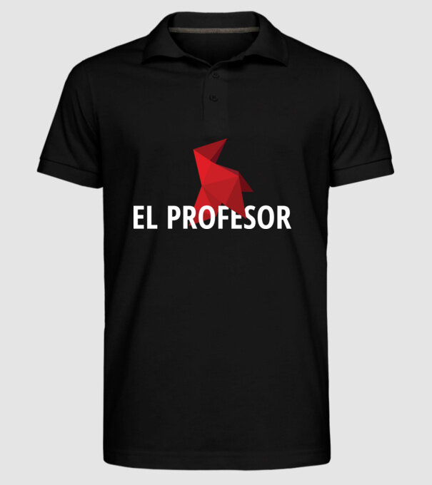 el professor money heist model negru pe tricou