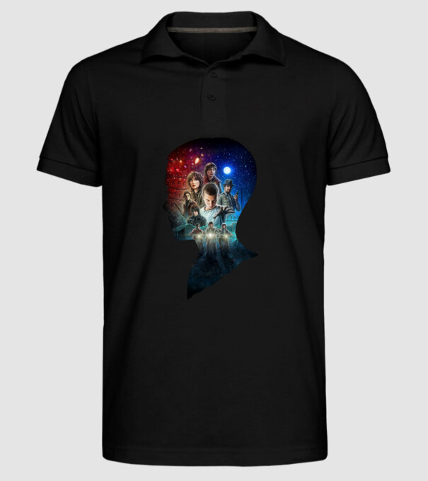 eleven poster head2 model negru pe tricou