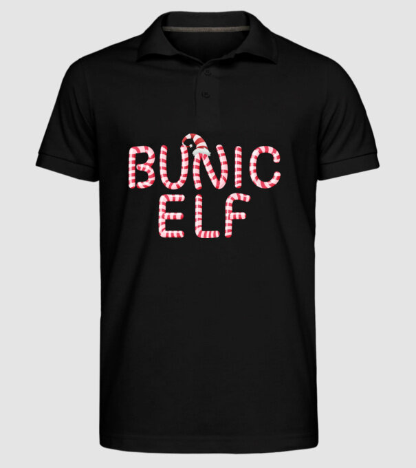 bunic elf model negru pe tricou