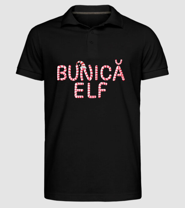 bunică elf model negru pe tricou