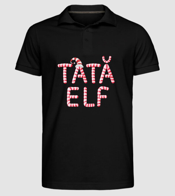 tată elf model negru pe tricou