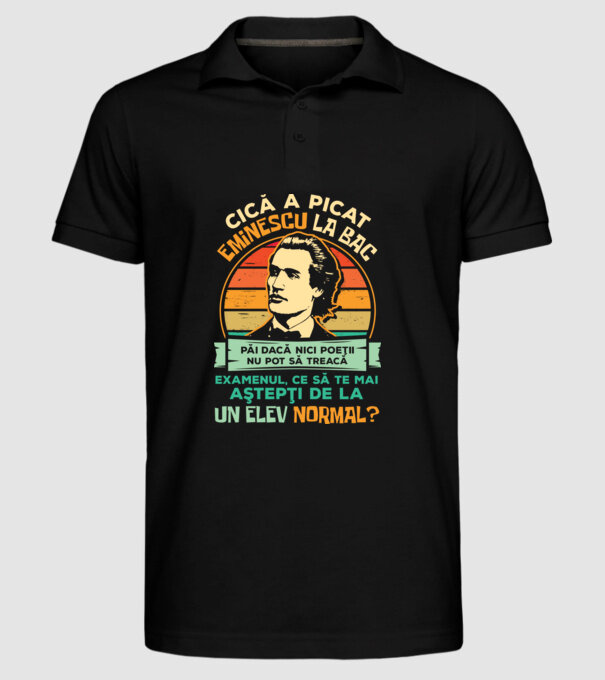 Eminescu model negru pe tricou