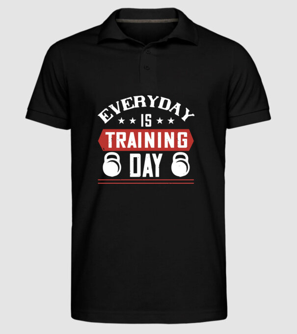 everyday is training day model negru pe tricou