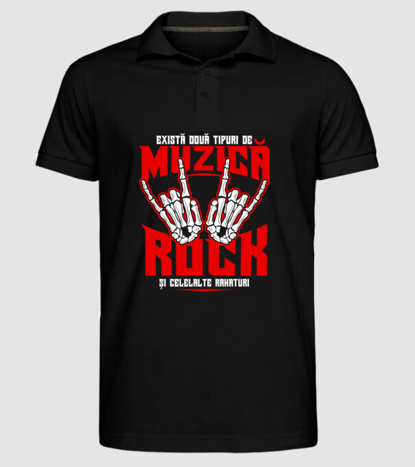 există două tipuri de muzică, rock și celelalte rahaturi model negru pe tricou