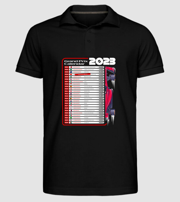 F1 Calendar TBA model negru pe tricou