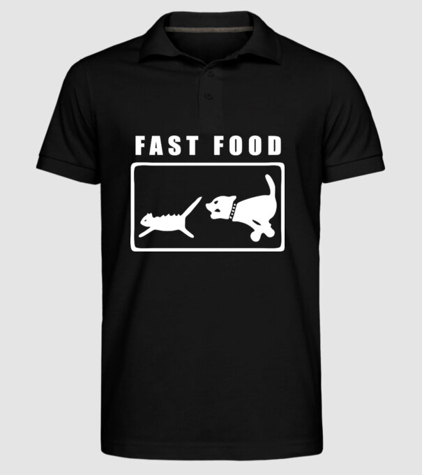 fast food model negru pe tricou