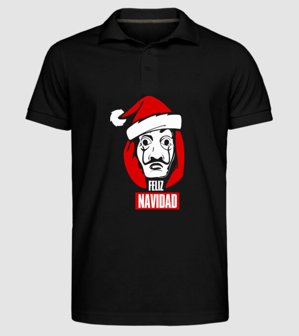 feliz navidad merry christmas money heist model negru pe tricou