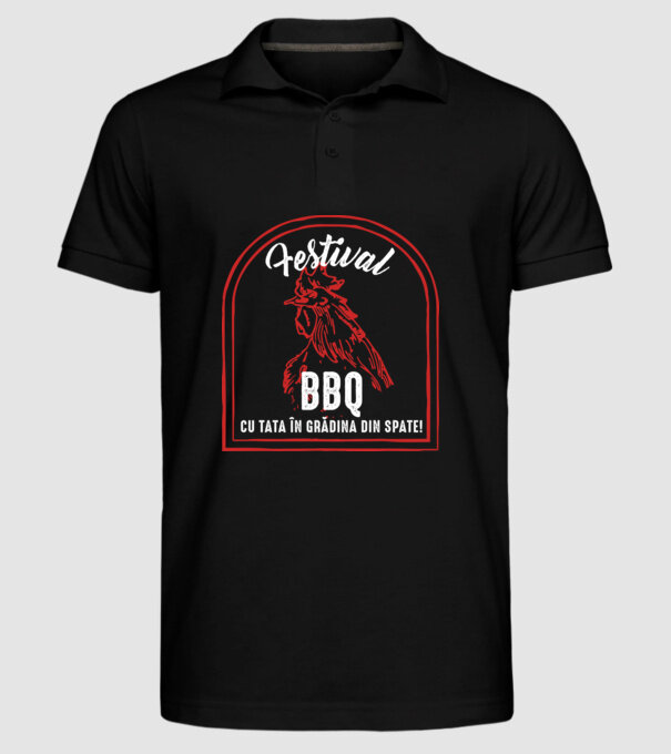 Festival BBQ - cu tata în grădina din spate! model negru pe tricou