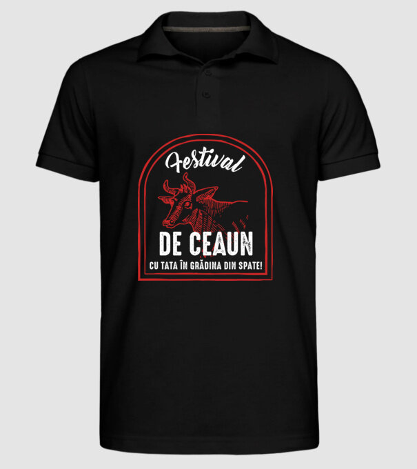 Festival de ceaun - cu tata în grădina din spate! model negru pe tricou