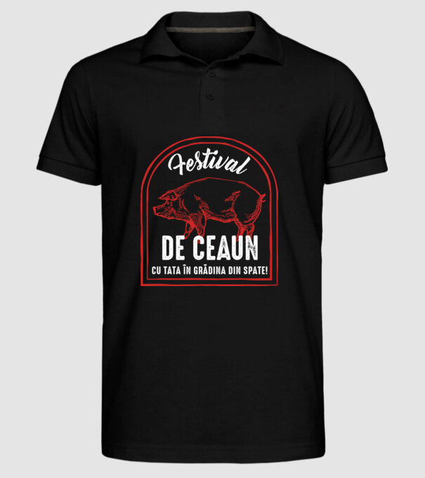 Festival de ceaun - cu tata în grădina din spate! model negru pe tricou