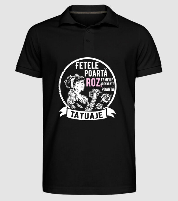 Fetele poartă roz, femeile adevărate poartă tatuaje model negru pe tricou
