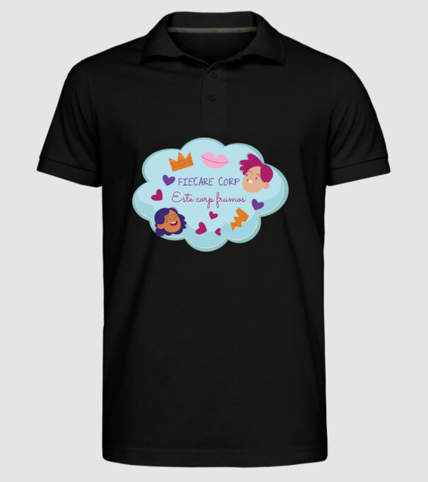 Fiecare corp model negru pe tricou