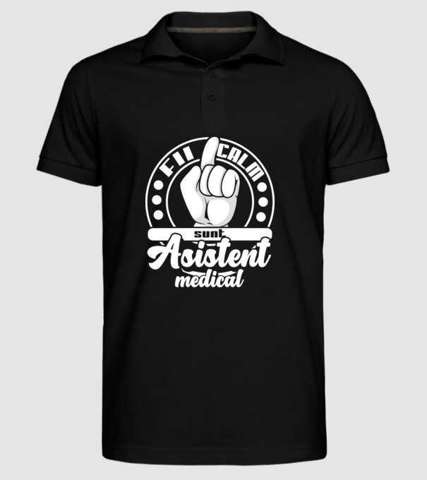 Fii calm... sunt asistent medical model negru pe tricou
