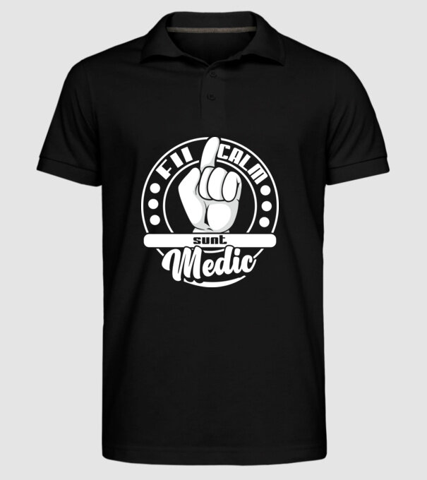 Fii calm... sunt medic model negru pe tricou