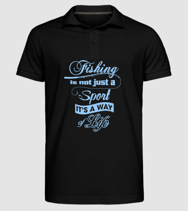Fishing is not just a sport model negru pe tricou