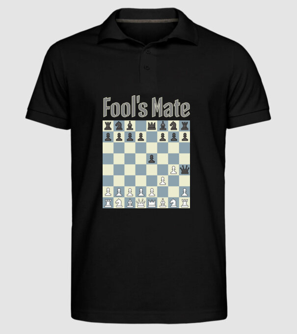 fool's mate model negru pe tricou