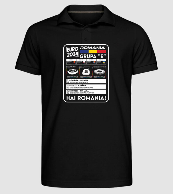 Fotbal Calendar Euro 2024 model negru pe tricou