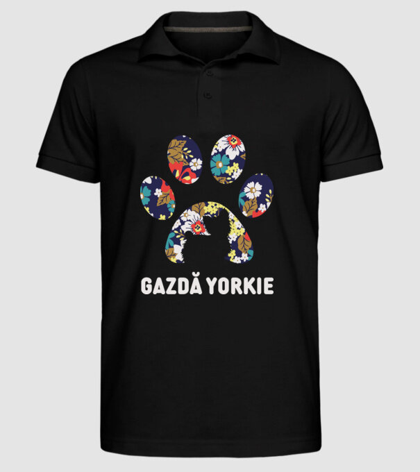 Gazdă Yorkie model negru pe tricou