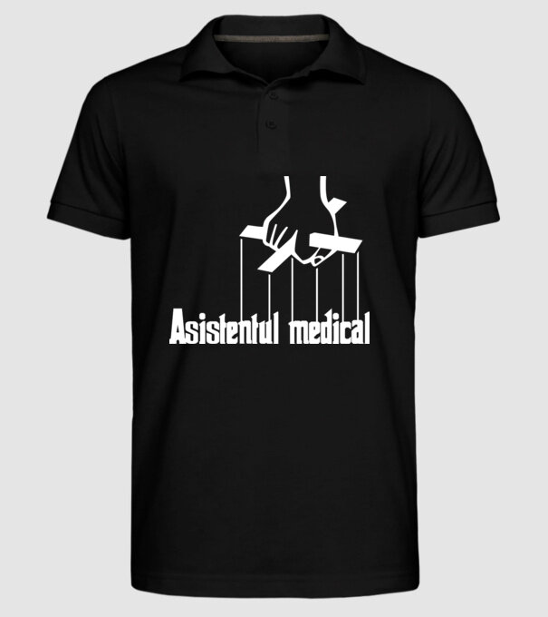 Asistentul medical / Asistenta medicală model negru pe tricou