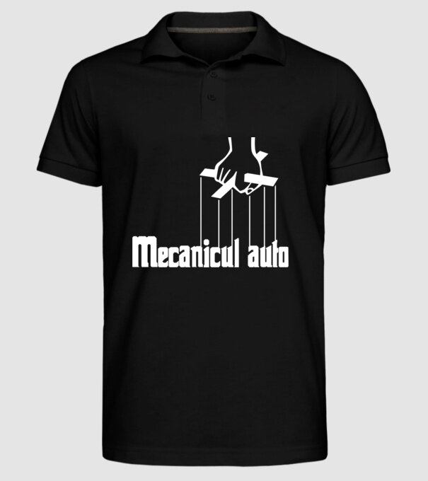 Mecanicul auto model negru pe tricou