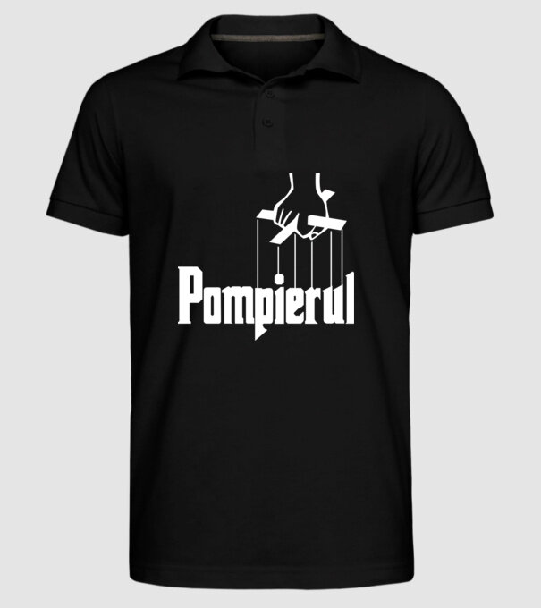 Pompierul model negru pe tricou