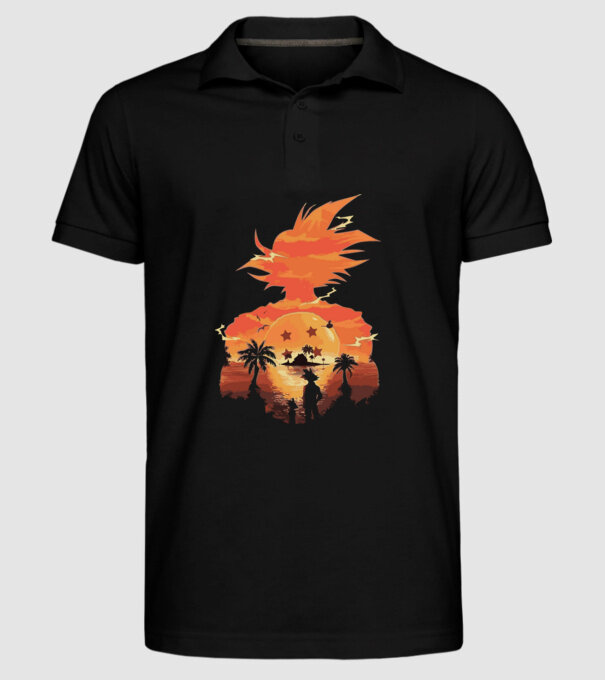 goku sunset 2 model negru pe tricou