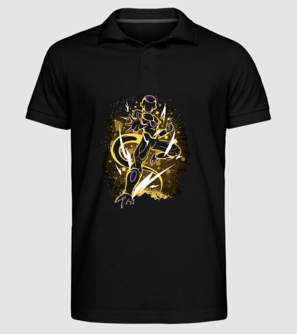 golden freeza dragonball model negru pe tricou