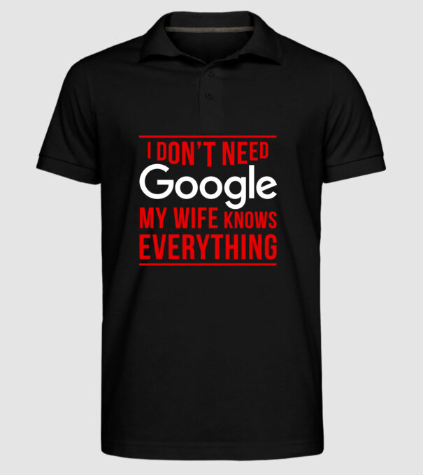 Google wife model negru pe tricou