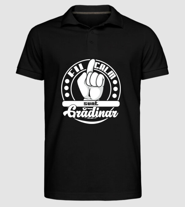 grădinar model negru pe tricou
