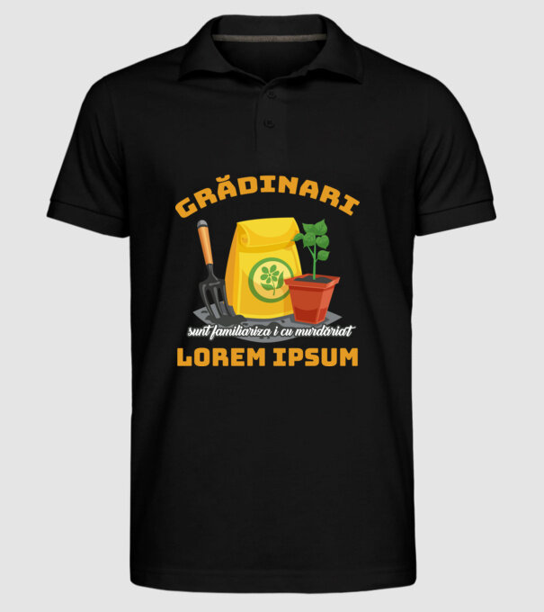 Grădinari model negru pe tricou