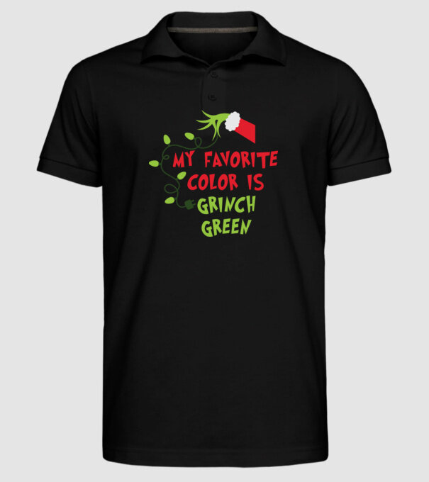 Grinch Green model negru pe tricou