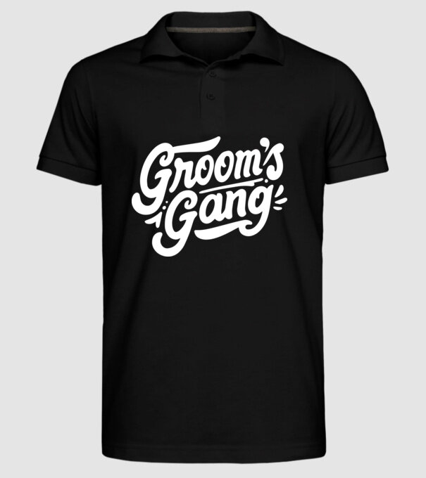 Grooms Gang model negru pe tricou