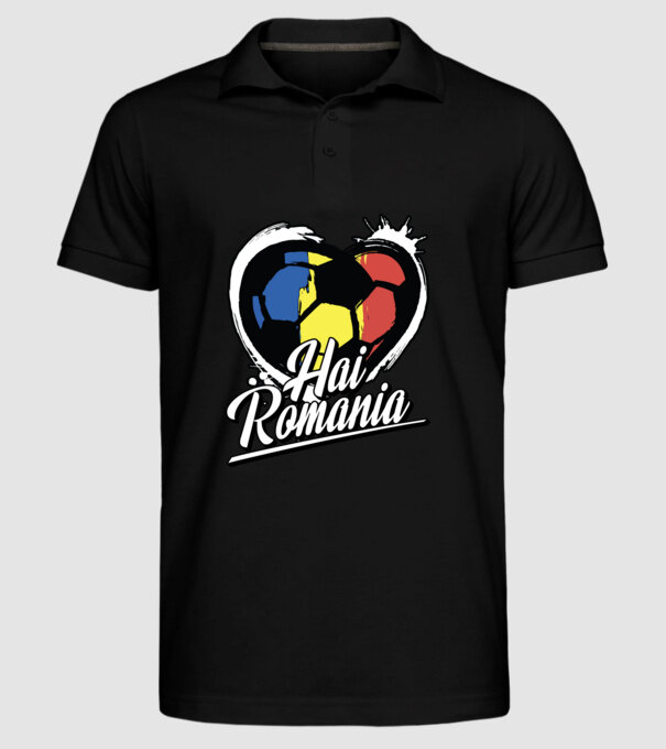 Hai romania heart model negru pe tricou