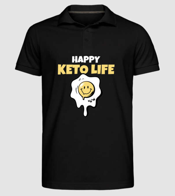 HAPPY KETO LIFE model negru pe tricou