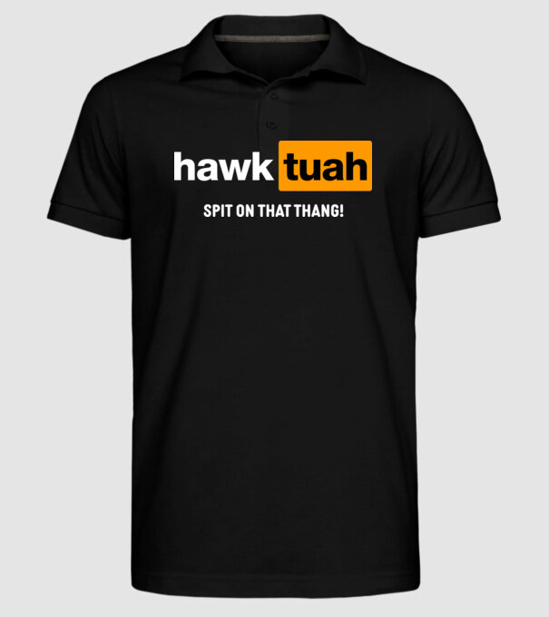 hawk tuah pornhub mix model negru pe tricou