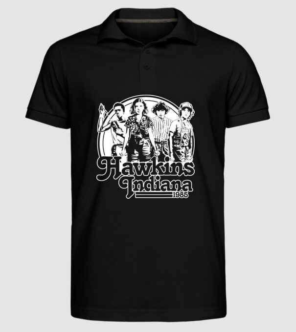 hawkins indiana stranger things2 model negru pe tricou