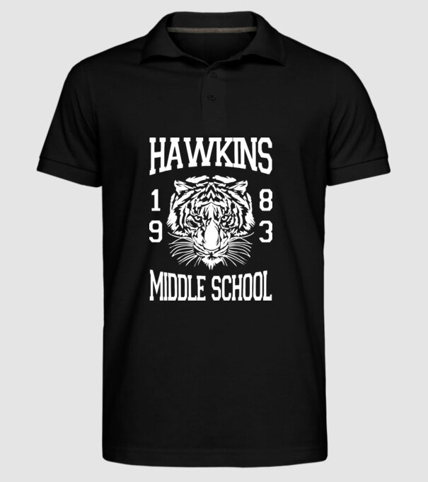 hawkins middle school 83 white model negru pe tricou