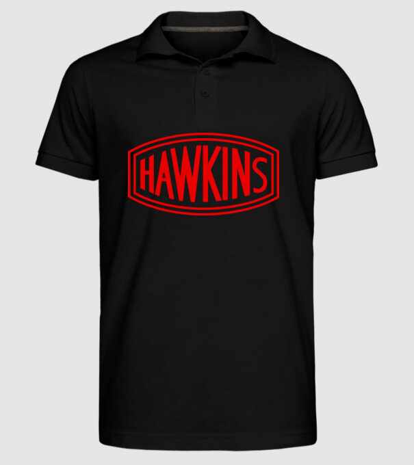 hawkins stranger things model negru pe tricou