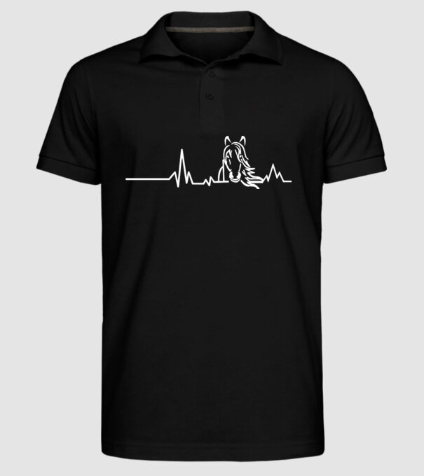 heartbeat cu cal model negru pe tricou