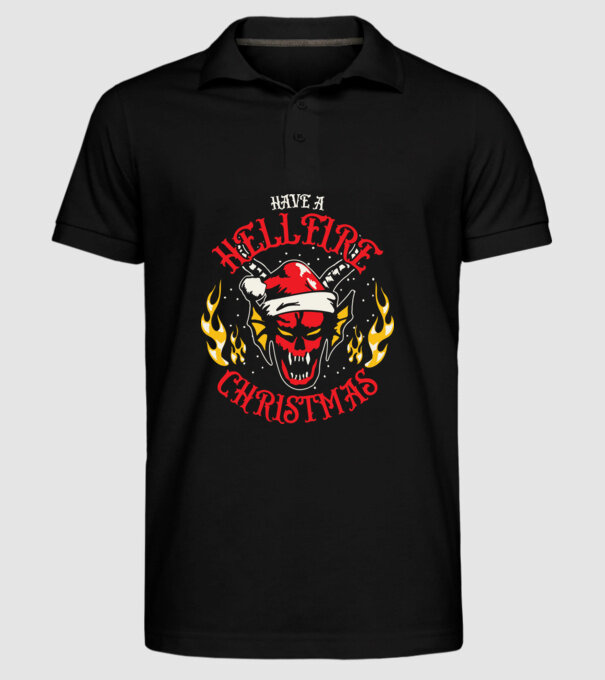 Hellfire Christmas model negru pe tricou