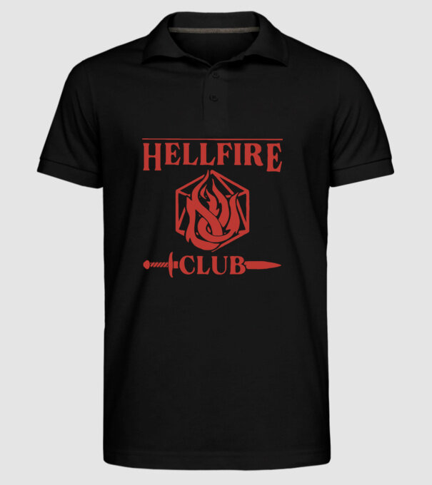hellfire club 85 model negru pe tricou