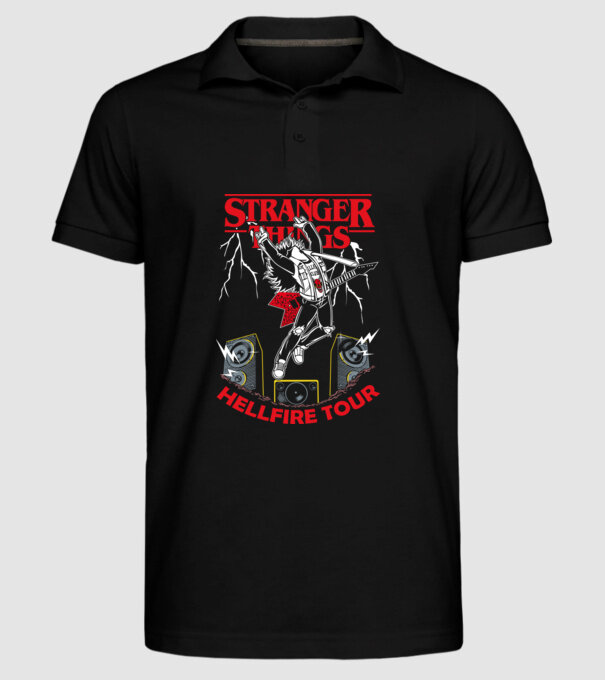 HELLFIRE TOUR model negru pe tricou